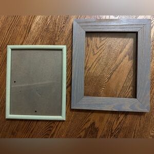 Wooden picture photo frames blue & green wood